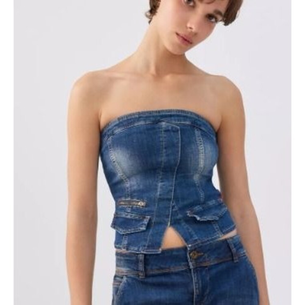 Miss Sixty UO Exclusive Denim Corset Top NWT Small